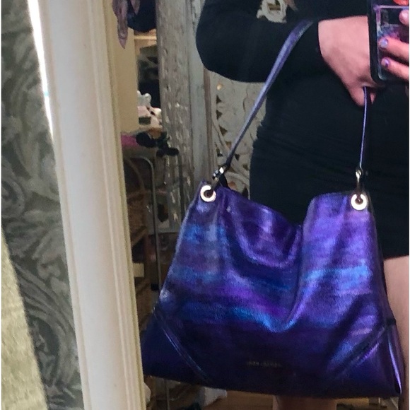 VINTAGE Michael Kors Metallic Mult Color Pebbled Leather Shoulder Bag Tote Purse - Picture 9 of 16